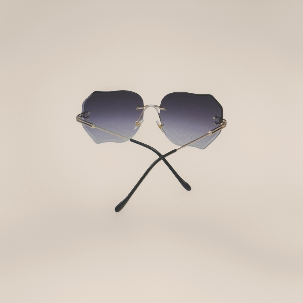 Golden-framed gradient gray lens sunglasses, fashionable UV-resistant polarized sunglasses Application Scenario