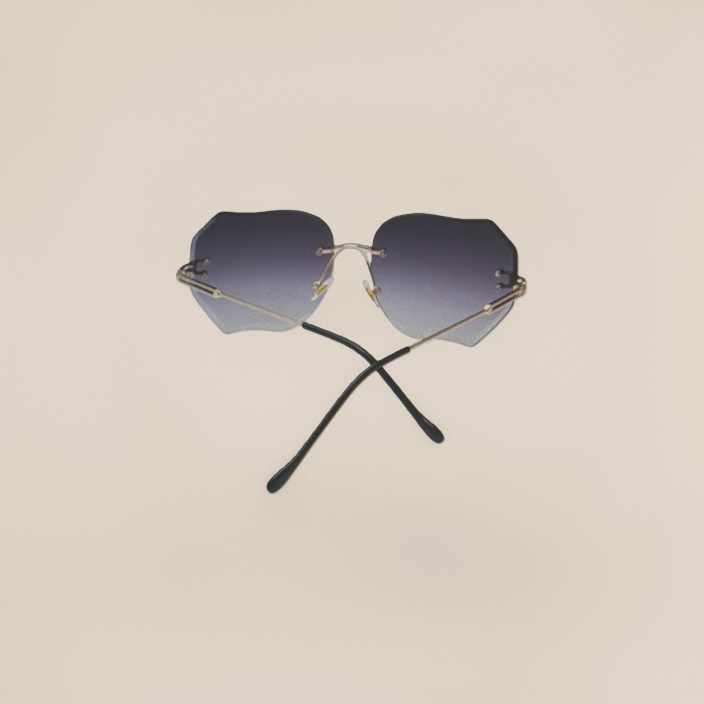 Golden-framed gradient gray lens sunglasses, fashionable UV-resistant polarized sunglasses details Picture