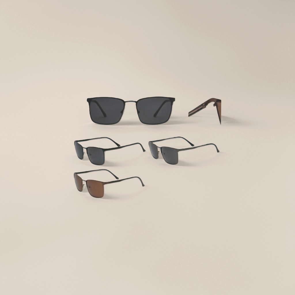 Black metal-framed sunglasses, fashionable UV-resistant polarized sunglasses details Picture