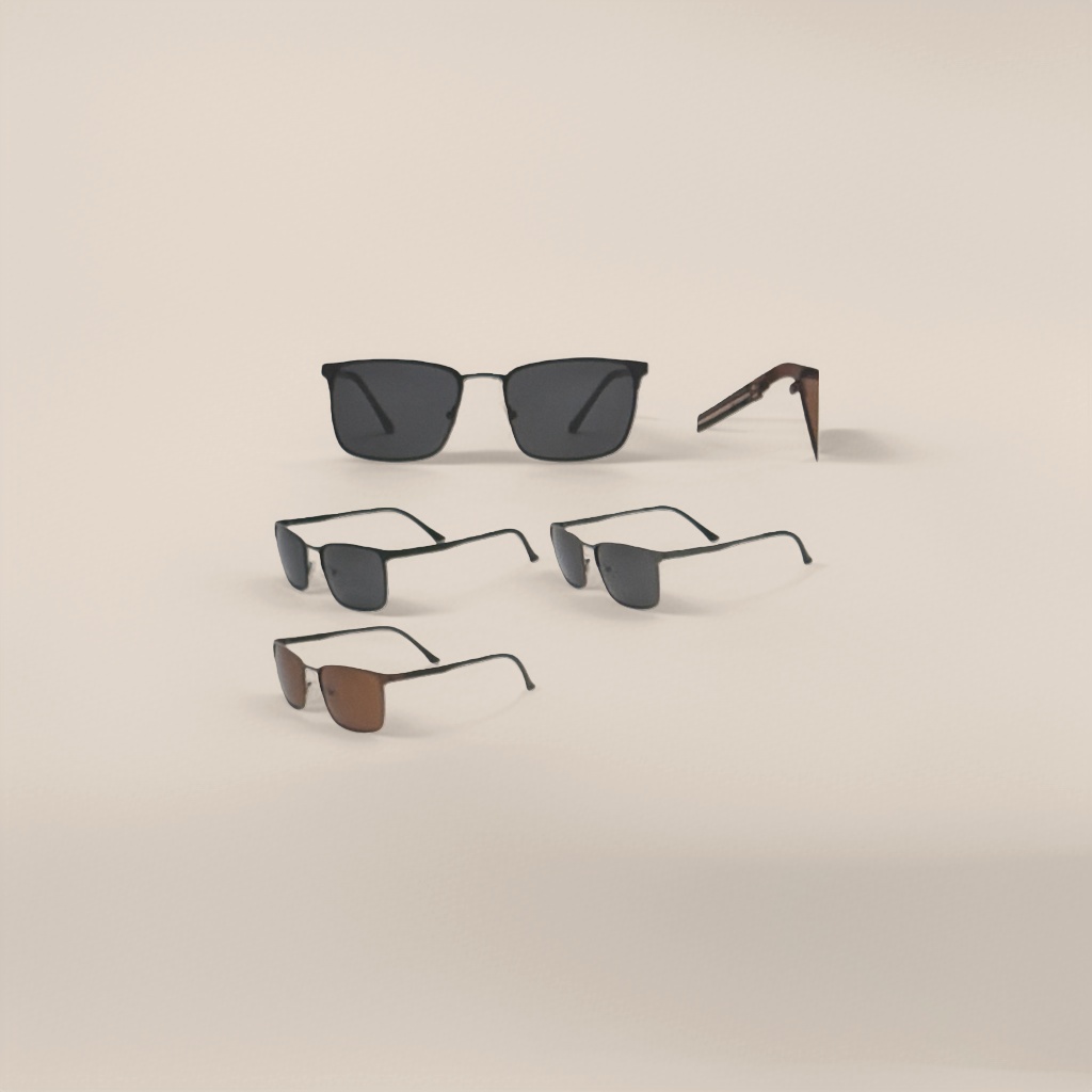 Black metal-framed sunglasses, fashionable UV-resistant polarized sunglasses Specification image