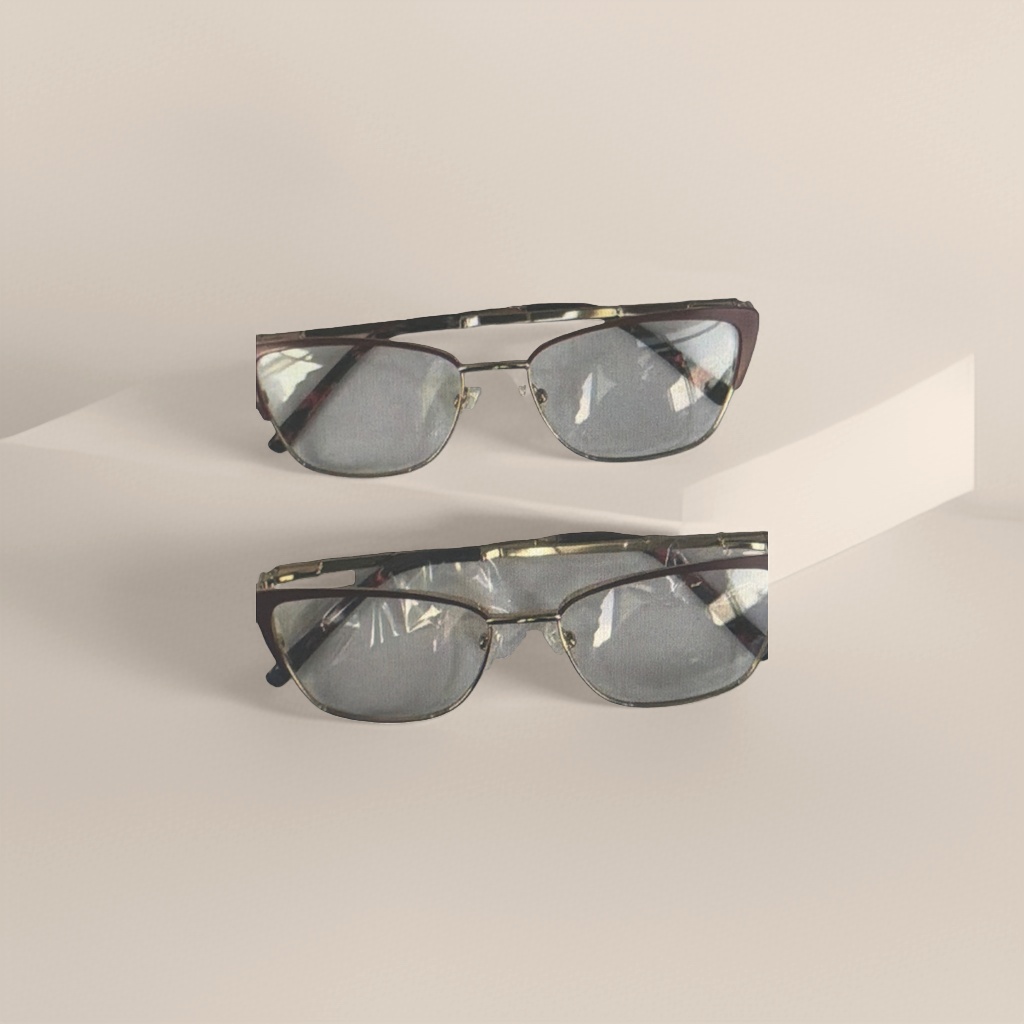 Brown metal-framed glasses, fashionable, light and anti-slip nose pads, full-frame optical frames details Picture