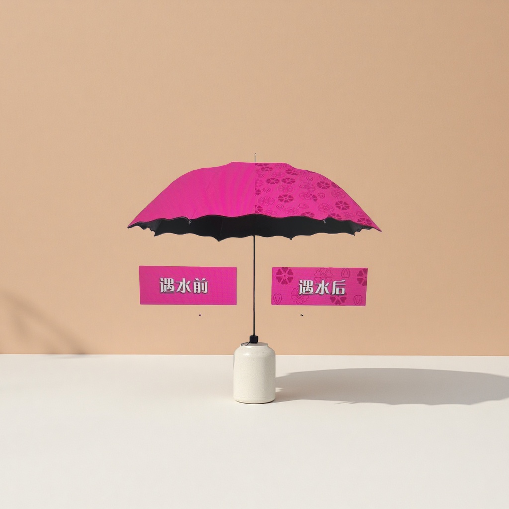 粉色晴雨两用折叠伞 轻便防晒防风女士小伞