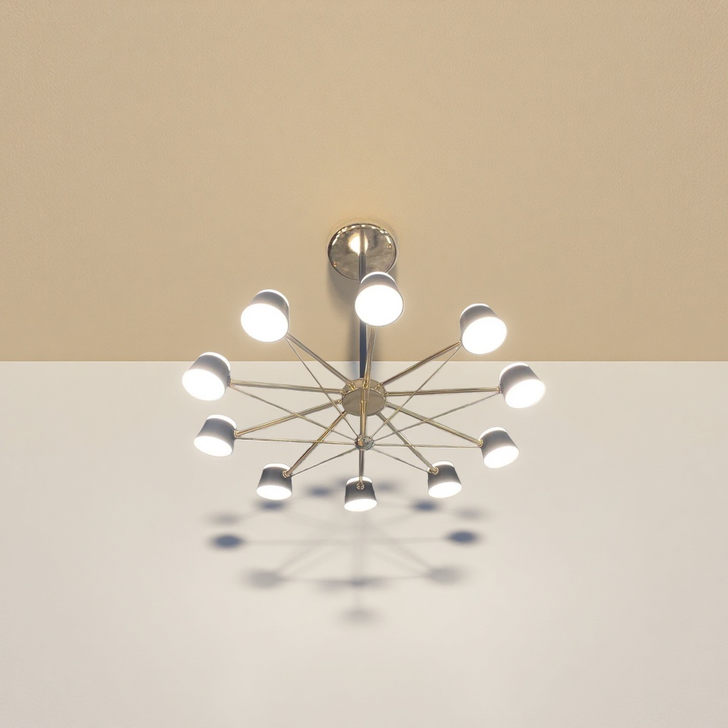 Golden star-shaped pendant lamp, Nordic minimalist living room and bedroom ceiling lamp, modern light luxury LED light source Application Scenario