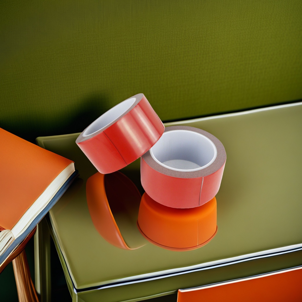 Red double-sided tape, 3M strong adhesive, 50-meter roll for home, office and decoration fixation Specification image