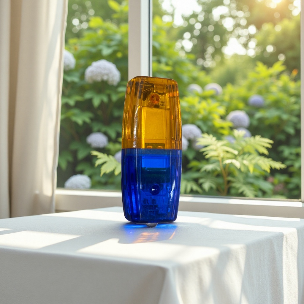 Orange and blue dual-color transparent shell traffic police shoulder lamp