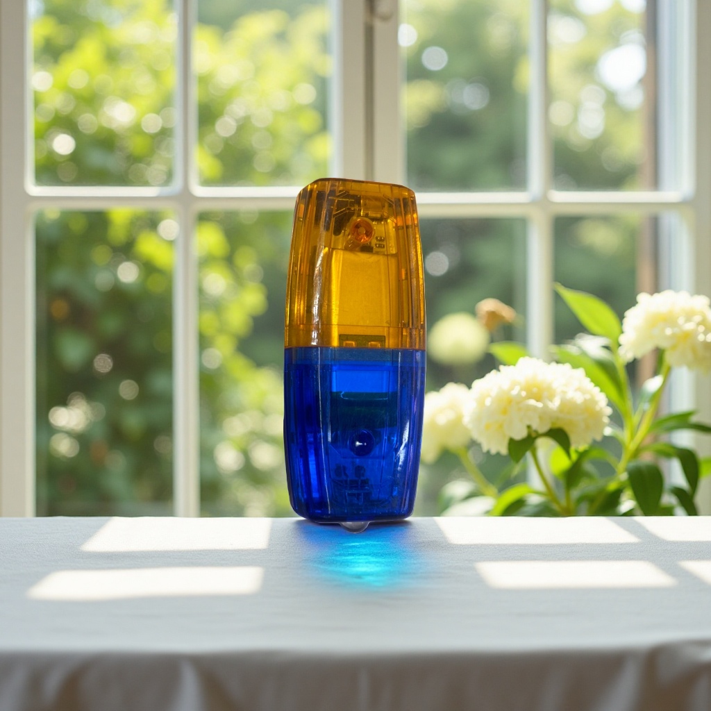 Orange and blue dual-color transparent shell traffic police shoulder lamp details Picture