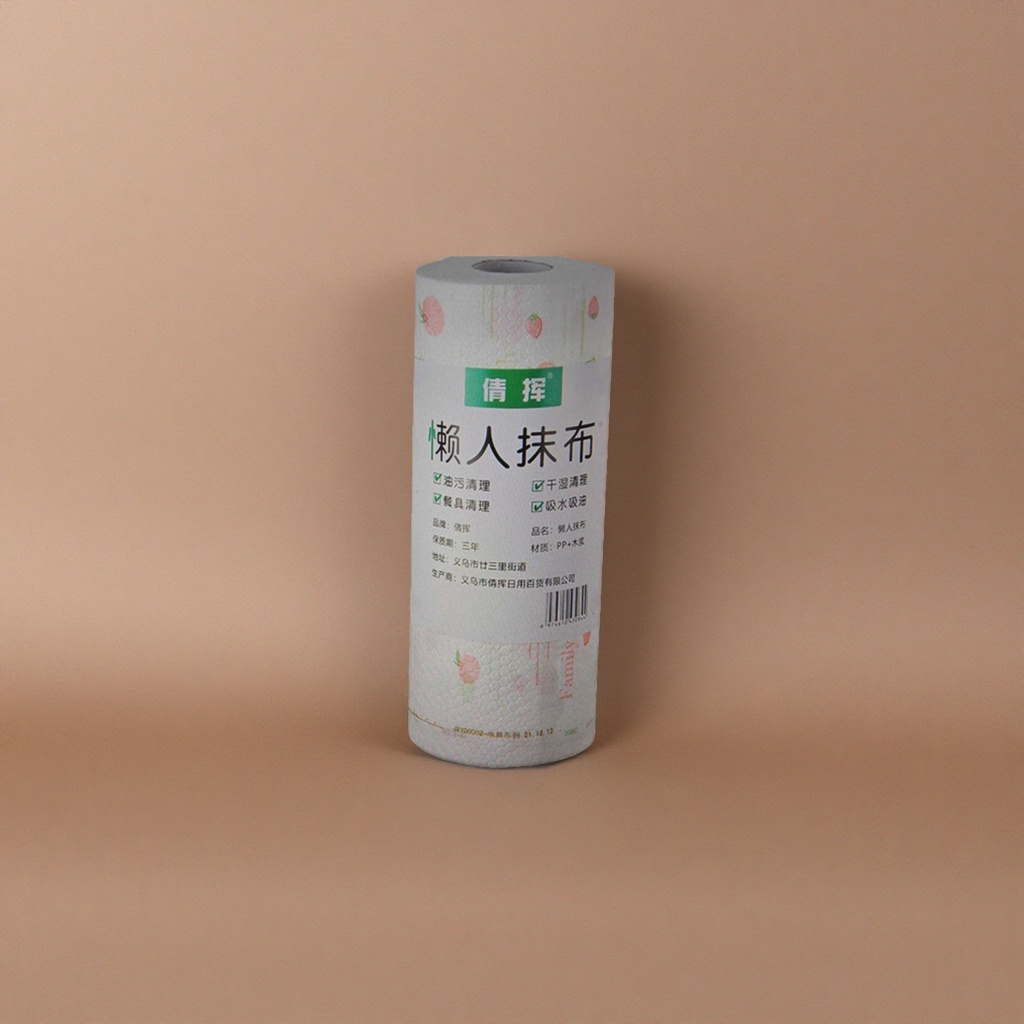 白色卷状草莓图案倩挥懒人抹布