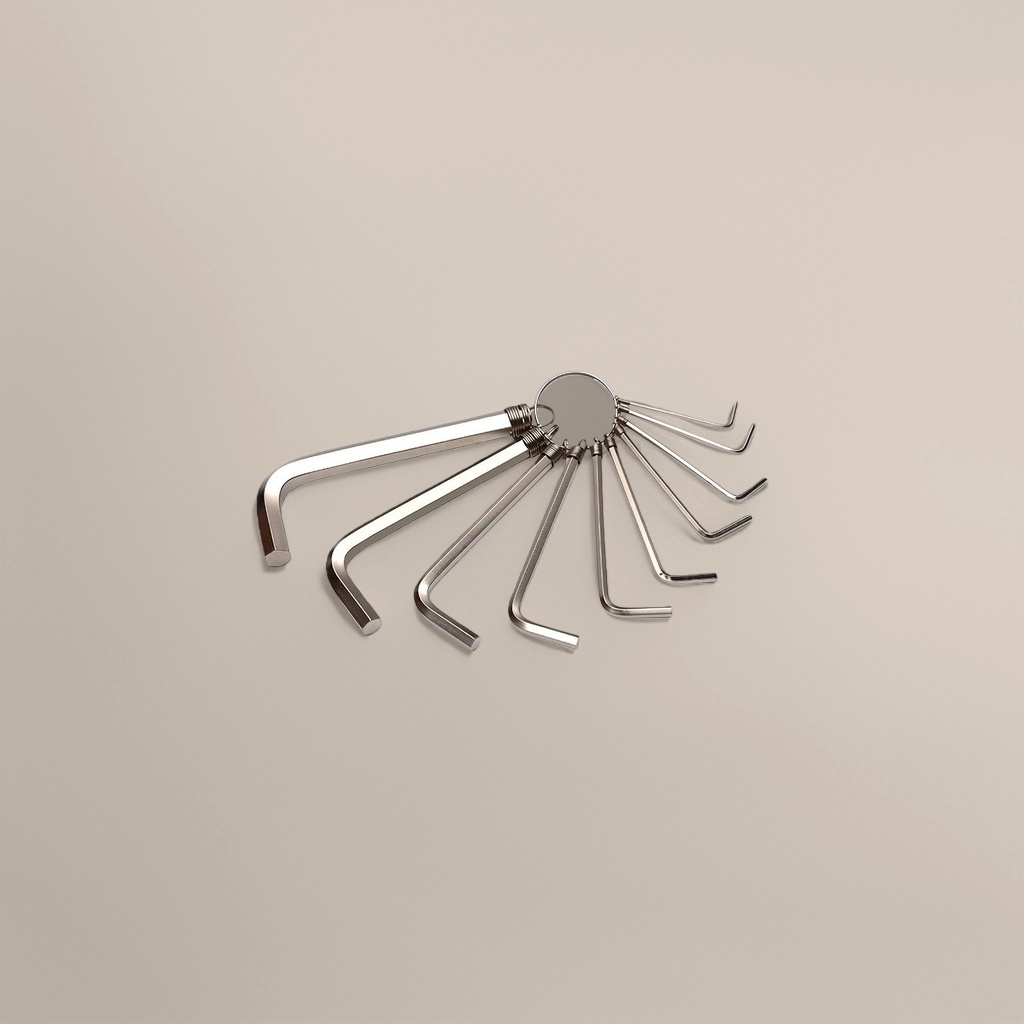 مجموعة أدوات متطورة ومواصفات خاصة بمفاتيح سداسية الزوايا الفضية Specification image
