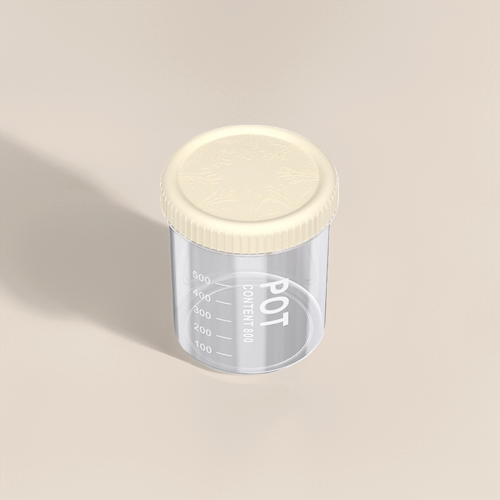 米色花纹盖透明塑料量杯100-500ml高12cm直径10.5cm