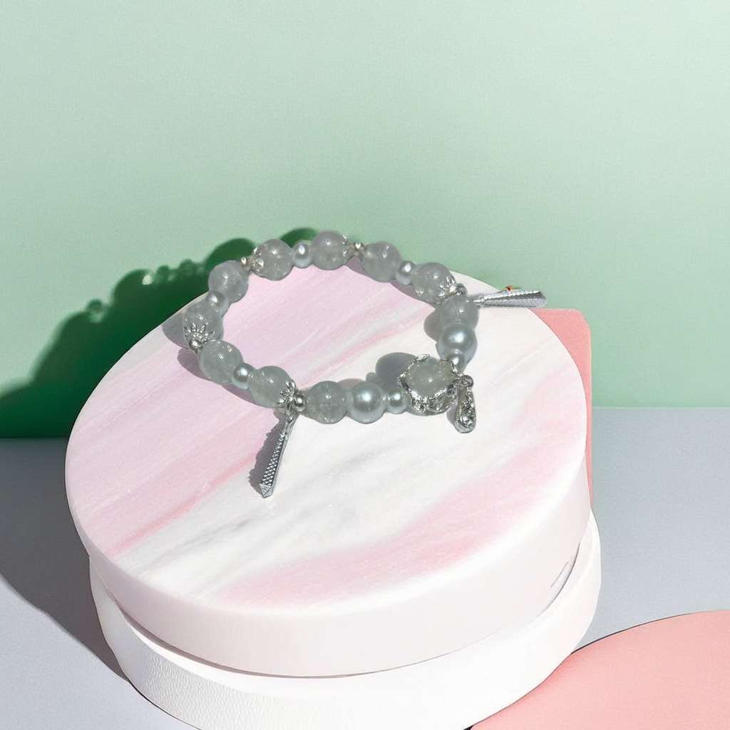 白色珠串手链 女款简约百搭天然珍珠风饰品