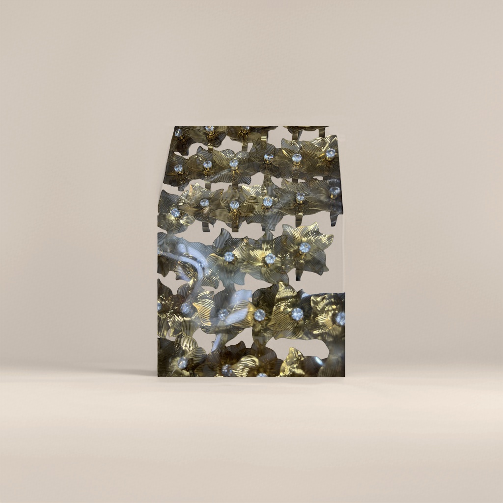 金色花朵造型饰品细节图