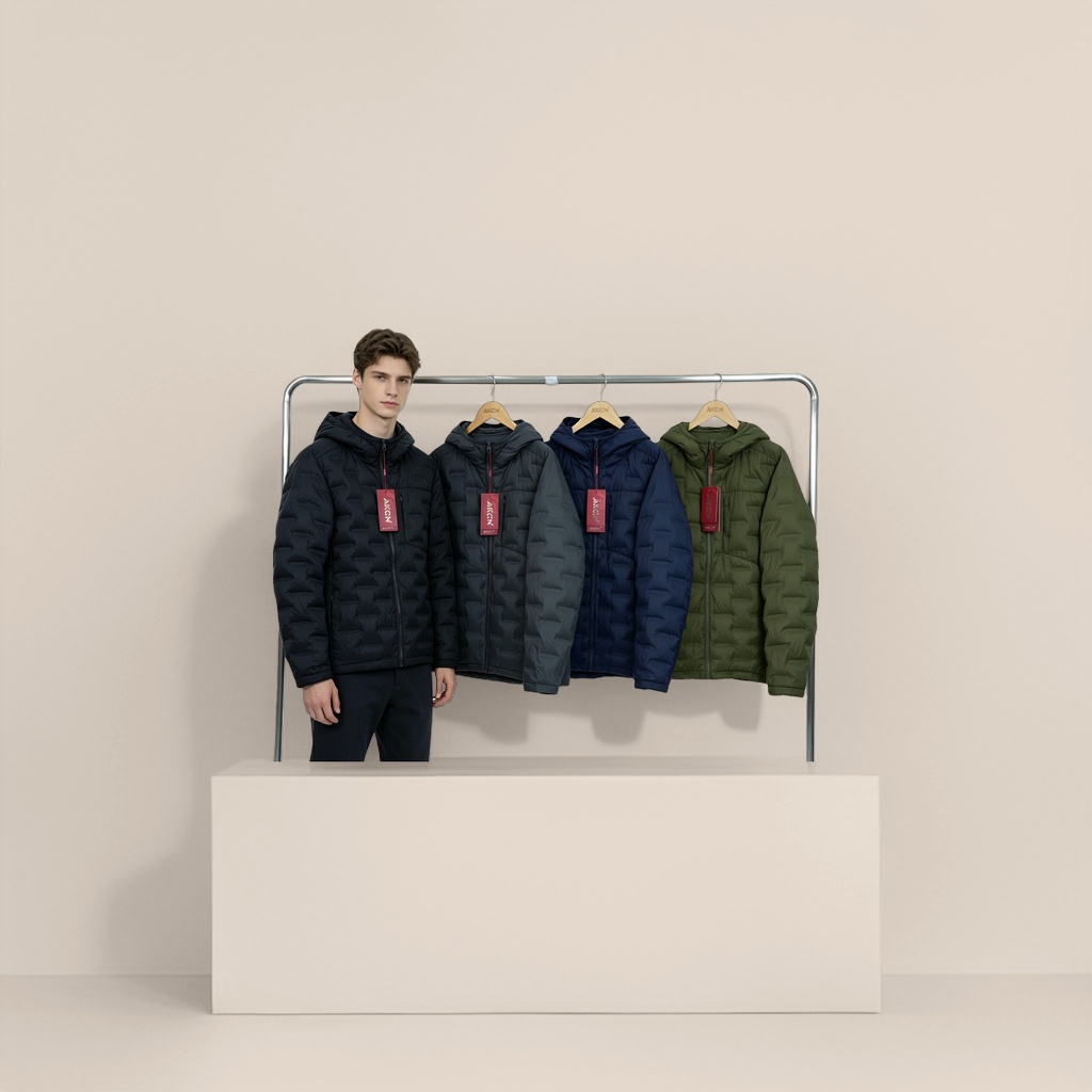 New men's down jacket, short style, versatile for young people, warm and cold-proof white duck down hooded jacket