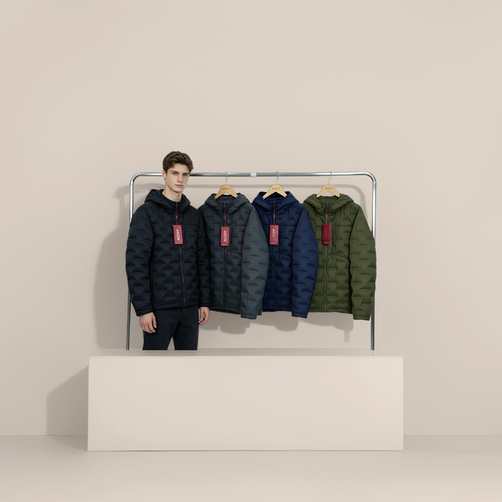 New men's down jacket, short style, versatile for young people, warm and cold-proof white duck down hooded jacket details Picture