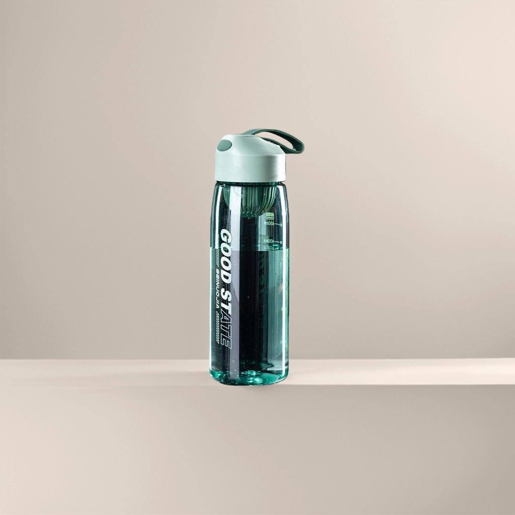 Mint green simple glass water cup 350ml heat-resistant portable home and office water bottle Specification image