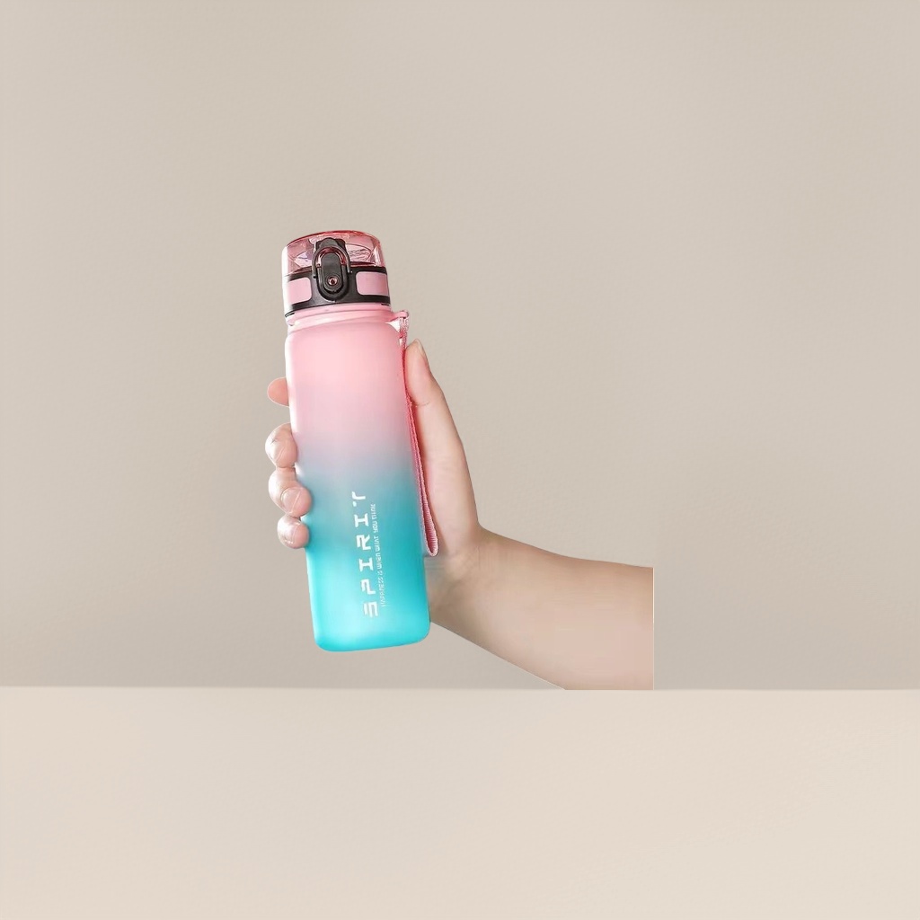 The powder-blue gradient color water cup is a fashionable, simple and large-capacity insulated cup Specification image