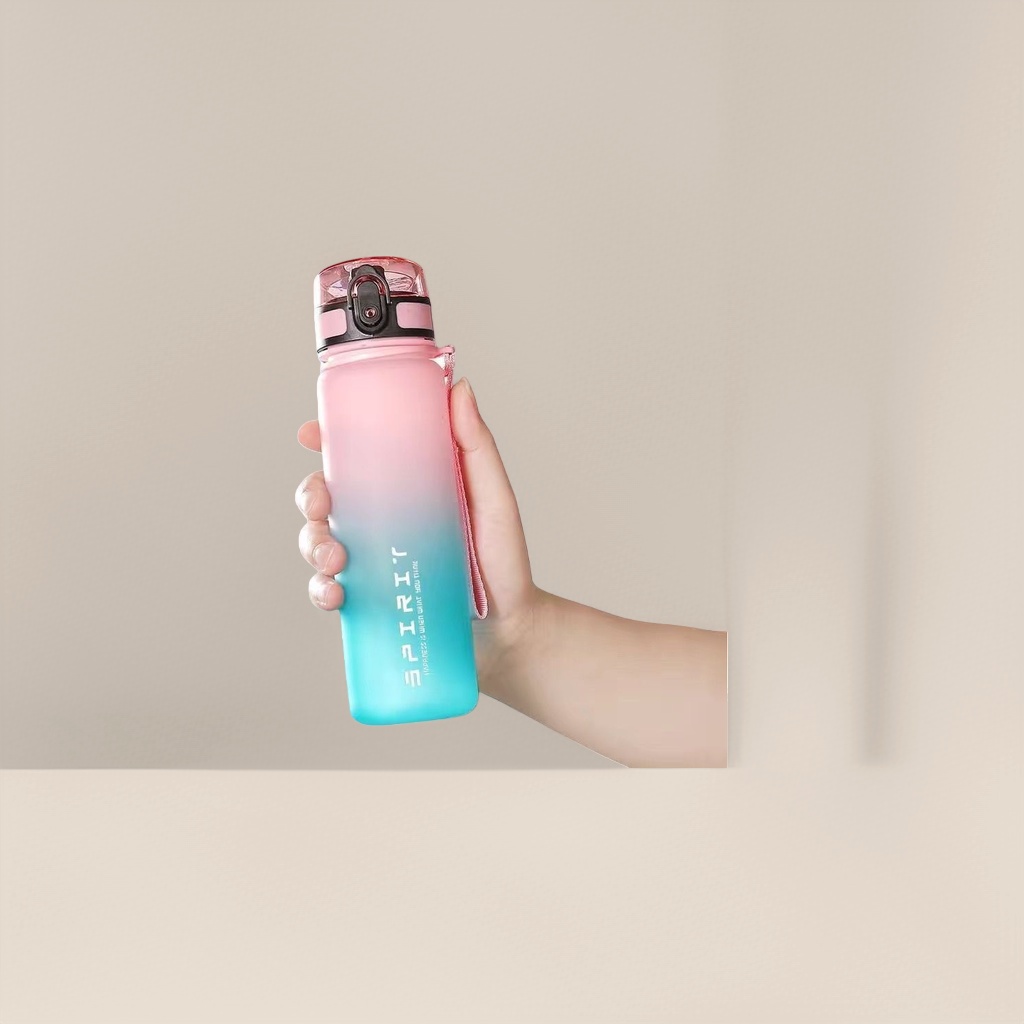 The powder-blue gradient color water cup is a fashionable, simple and large-capacity insulated cup details Picture