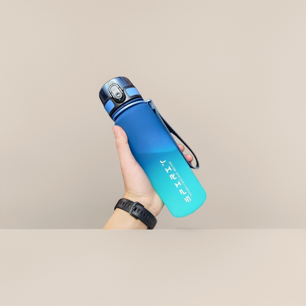 500ml blue-green gradient glass water cup, heat-resistant and portable for office and home use details Picture