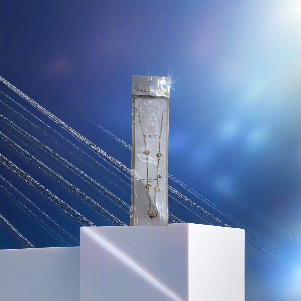 金色星星吊坠项链 时尚简约百搭锁骨链