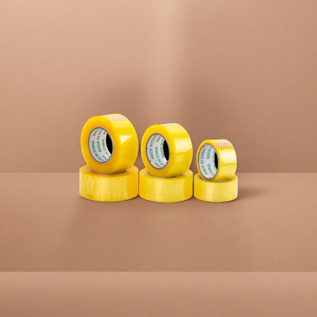 Yellow transparent tape roll 30mmx50m household and office sealing and packing tape Specification image