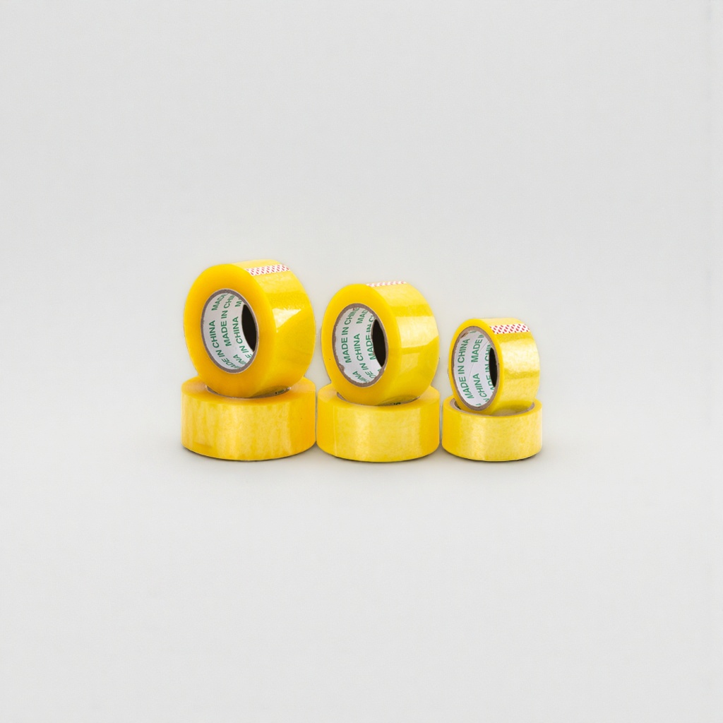 Yellow transparent tape roll 30mmx50m household and office sealing and packing tape details Picture