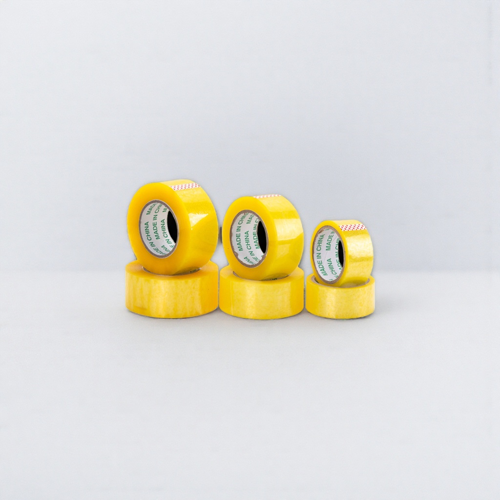 Yellow transparent tape roll 30mmx50m household and office sealing and packing tape