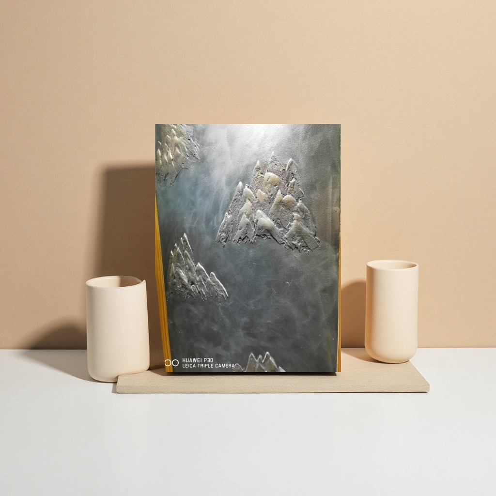 灰色浮雕山峦装饰画 墙面挂画 客厅卧室背景墙艺术画