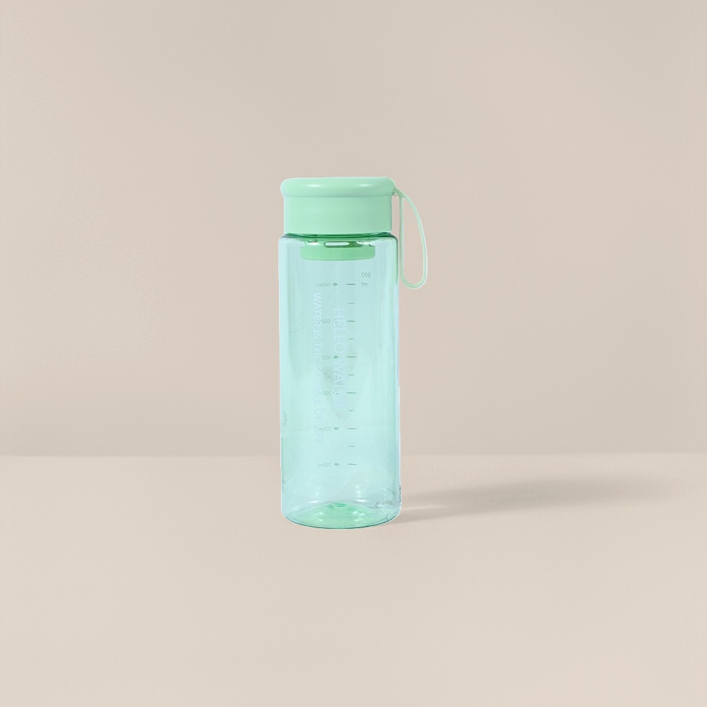 浅绿色简约玻璃水杯 350ml 防烫便携家用办公水壶