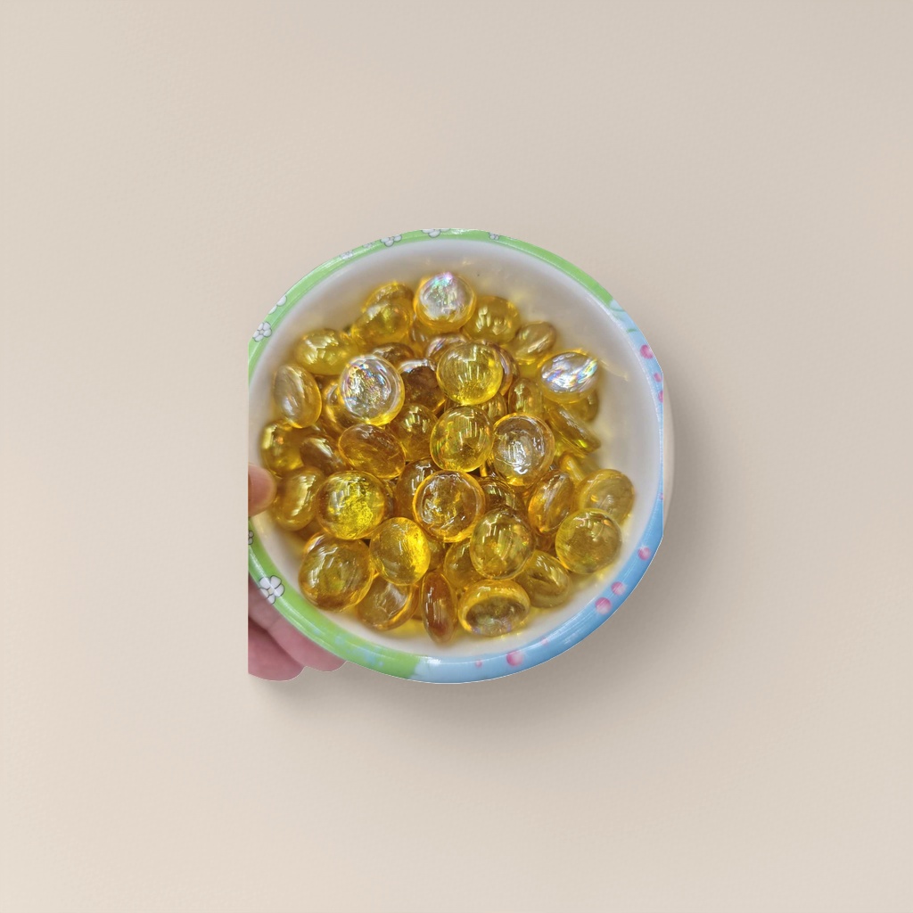 Yellow transparent glass beads, DIY jewelry material glass beads details Picture