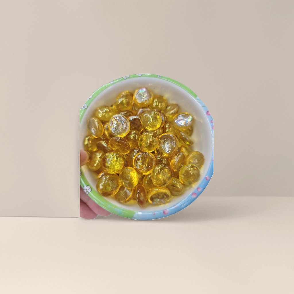 Yellow transparent glass beads, DIY jewelry material glass beads