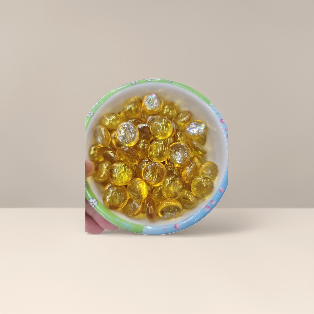 Yellow transparent glass beads, DIY jewelry material glass beads Application Scenario