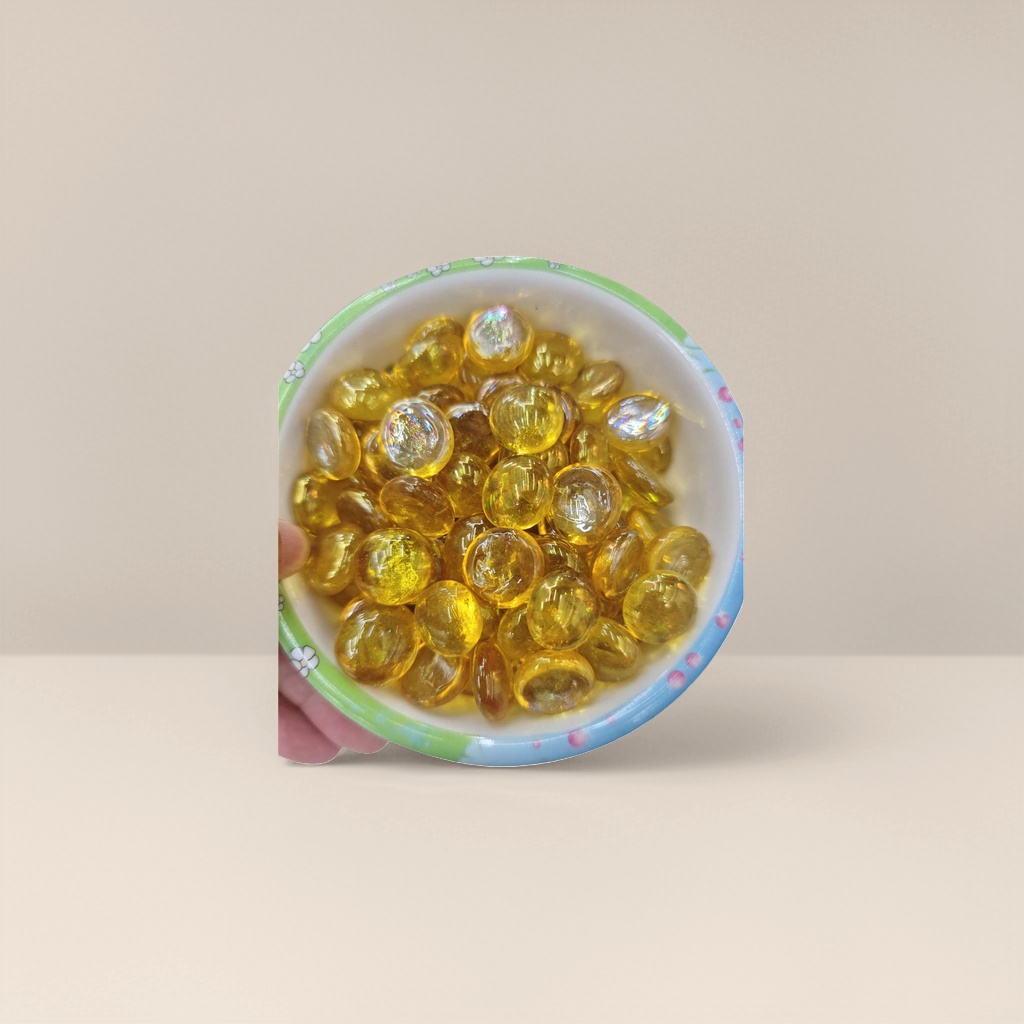 Yellow transparent glass beads, DIY jewelry material glass beads Specification image