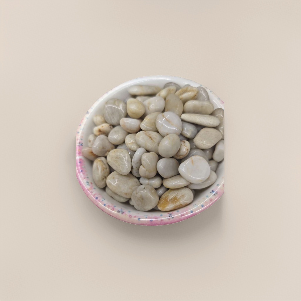 White pebbles are natural stones used for garden landscaping, courtyard paving and decoration details Picture