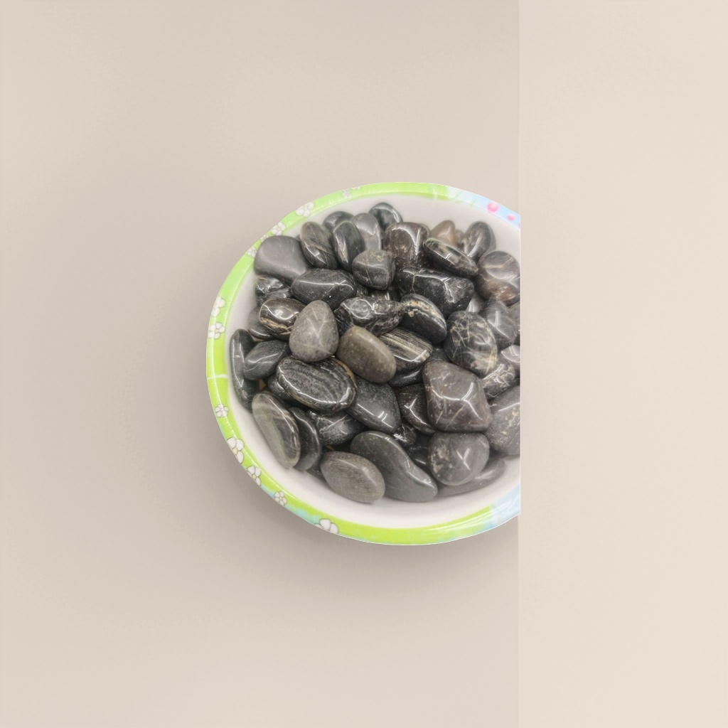Black pebble garden landscaping stone, natural stone for courtyard paving and decoration details Picture
