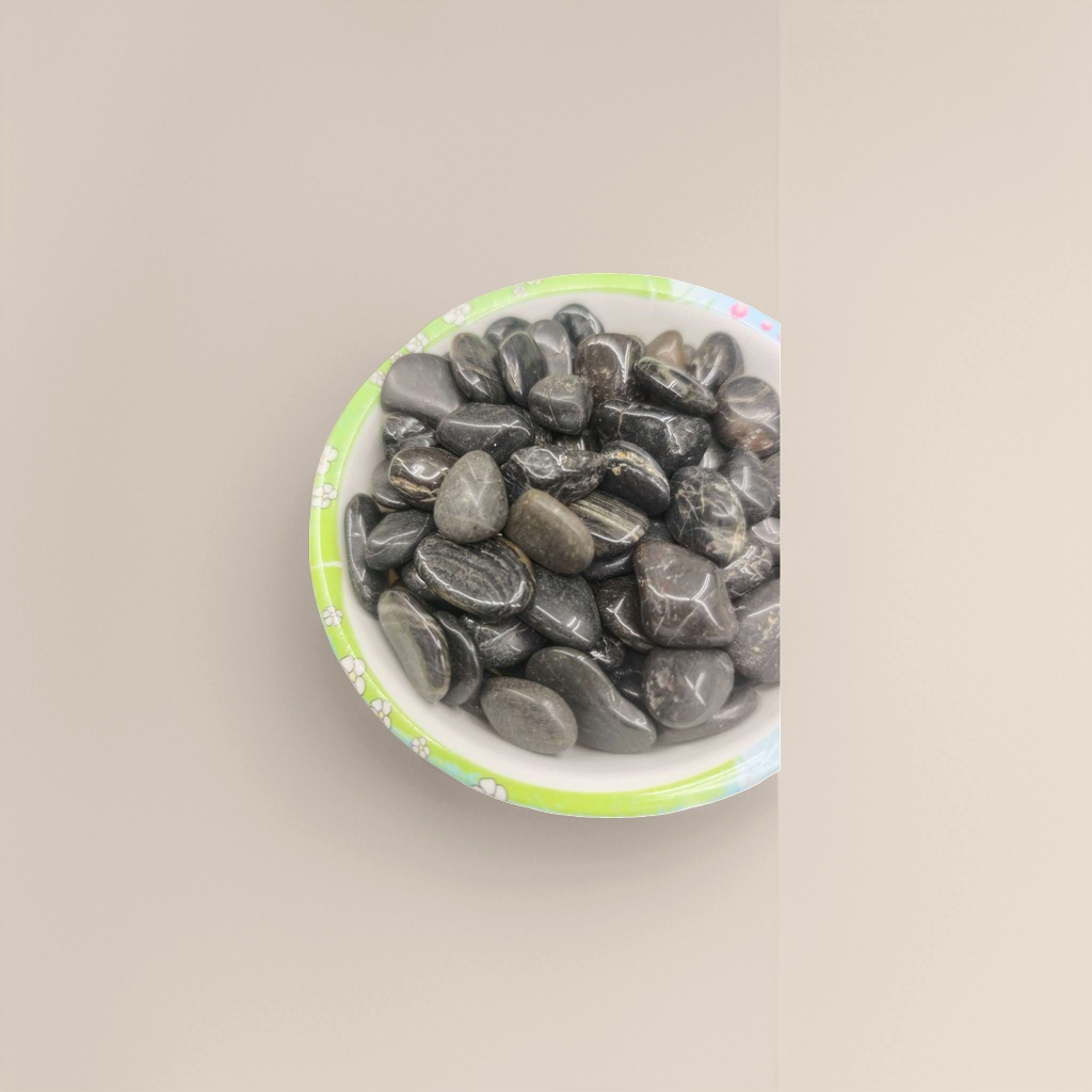 Black pebble garden landscaping stone, natural stone for courtyard paving and decoration