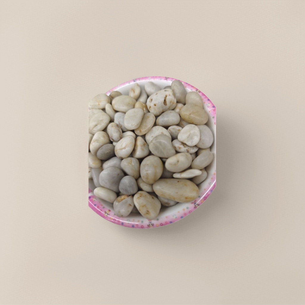 Pink lace bowl with white pebble decorative items, home creative table bonsai 1