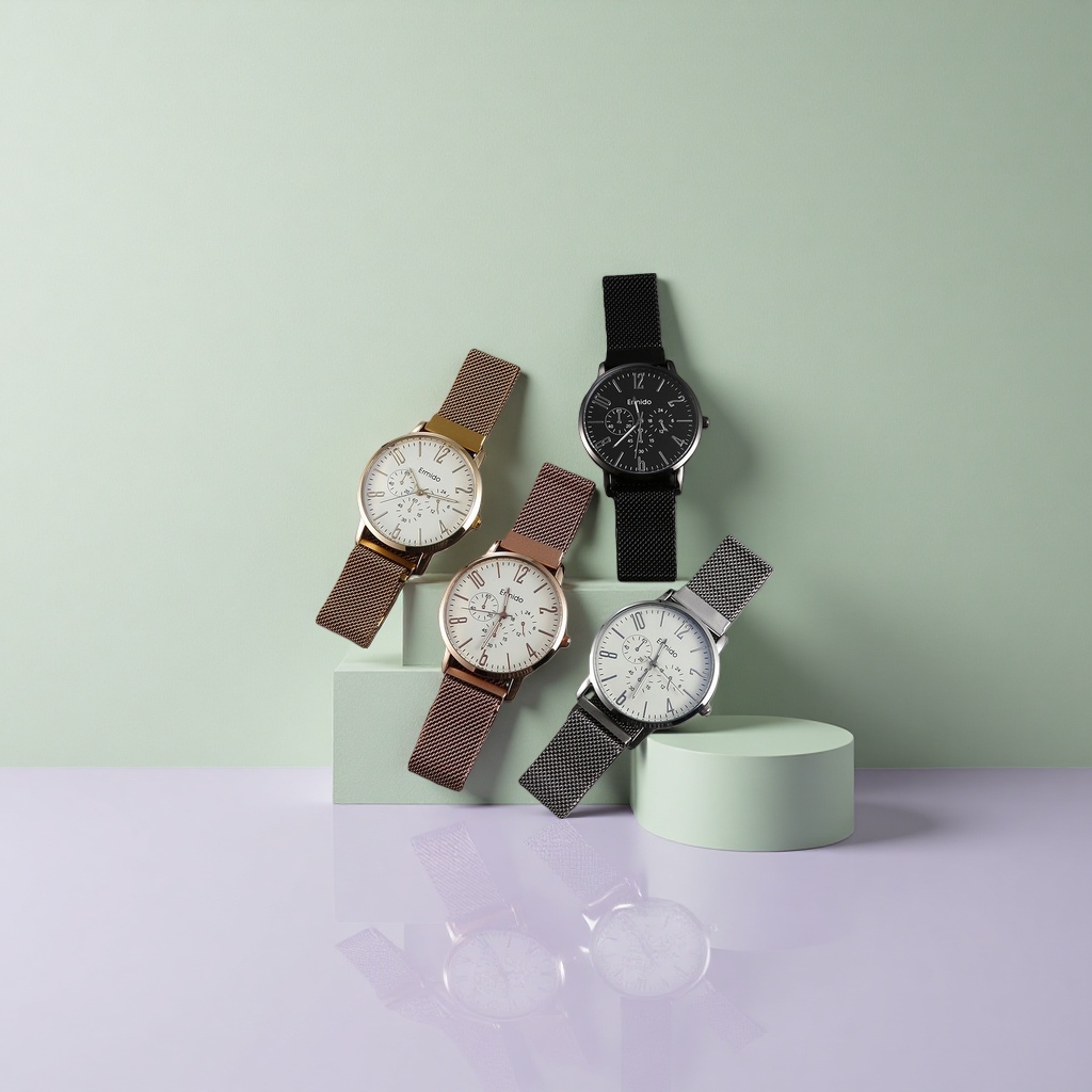 Cuatro bandas de malla de metal reloj moda versátil luz de lujo para mujeres y hombres Application Scenario