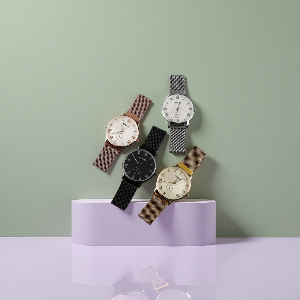 Four metal mesh strap watches with comfortable and breathable stainless steel straps, suitable for both men and women, for business and casual use Application Scenario