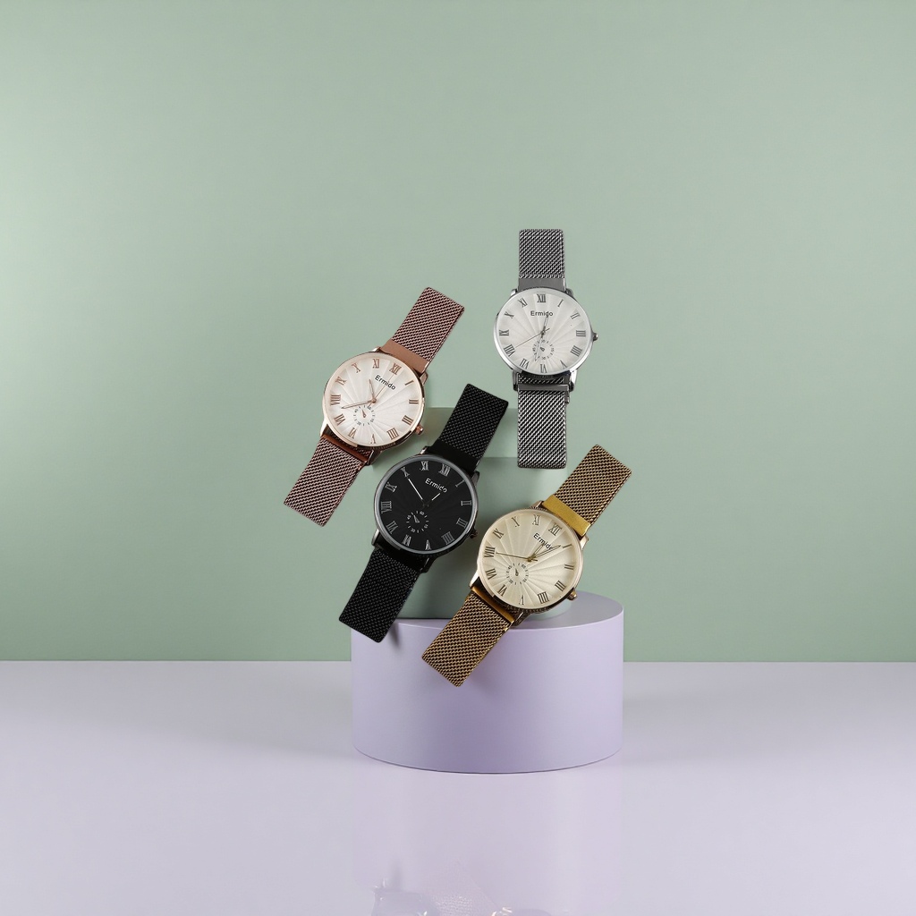 Four metal mesh strap watches with comfortable and breathable stainless steel straps, suitable for both men and women, for business and casual use details Picture
