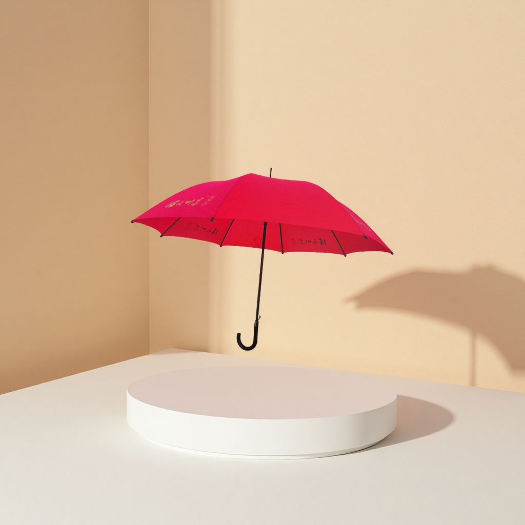红色雨伞细节图