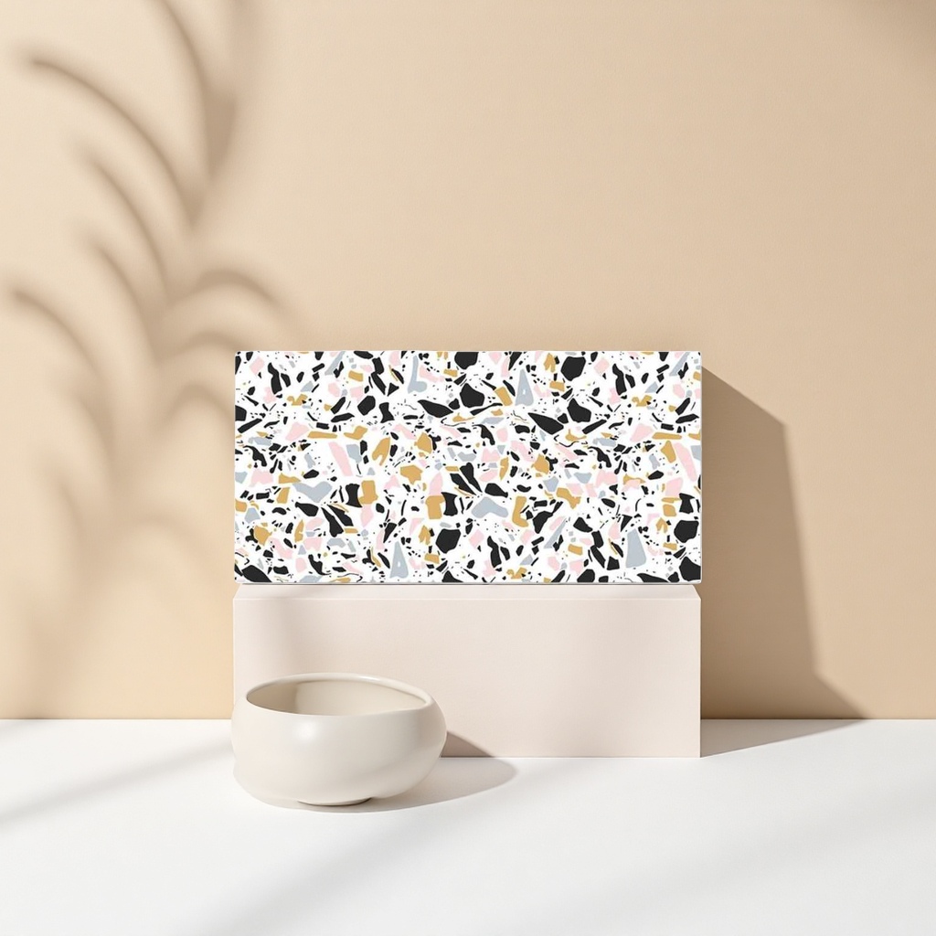 Colored terrazzo textured tiles, anti-slip and wear-resistant glazed tiles for interior decoration details Picture