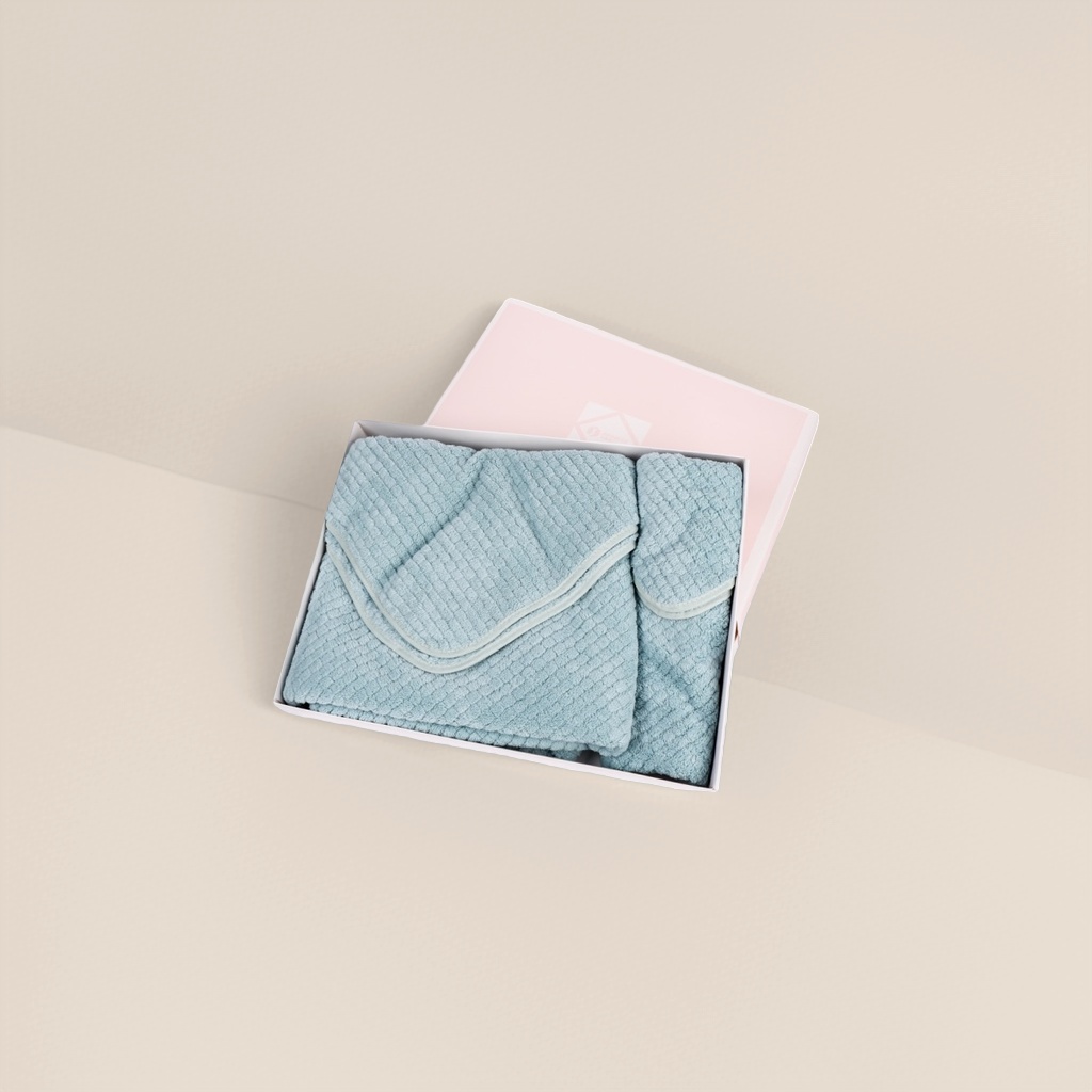Light blue pure cotton towel gift box set, an excellent gift for home and bathroom use Specification image