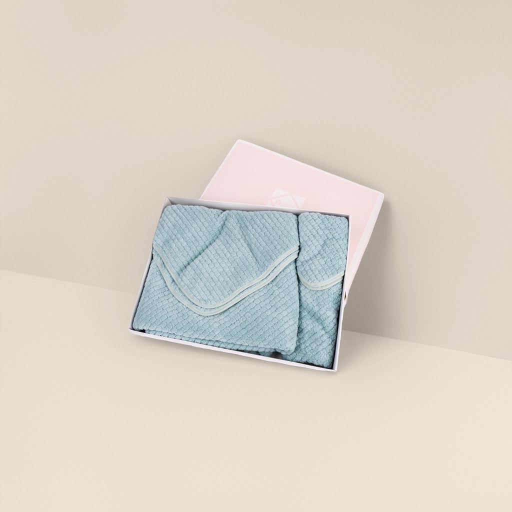 Light blue pure cotton towel gift box set, an excellent gift for home and bathroom use Application Scenario