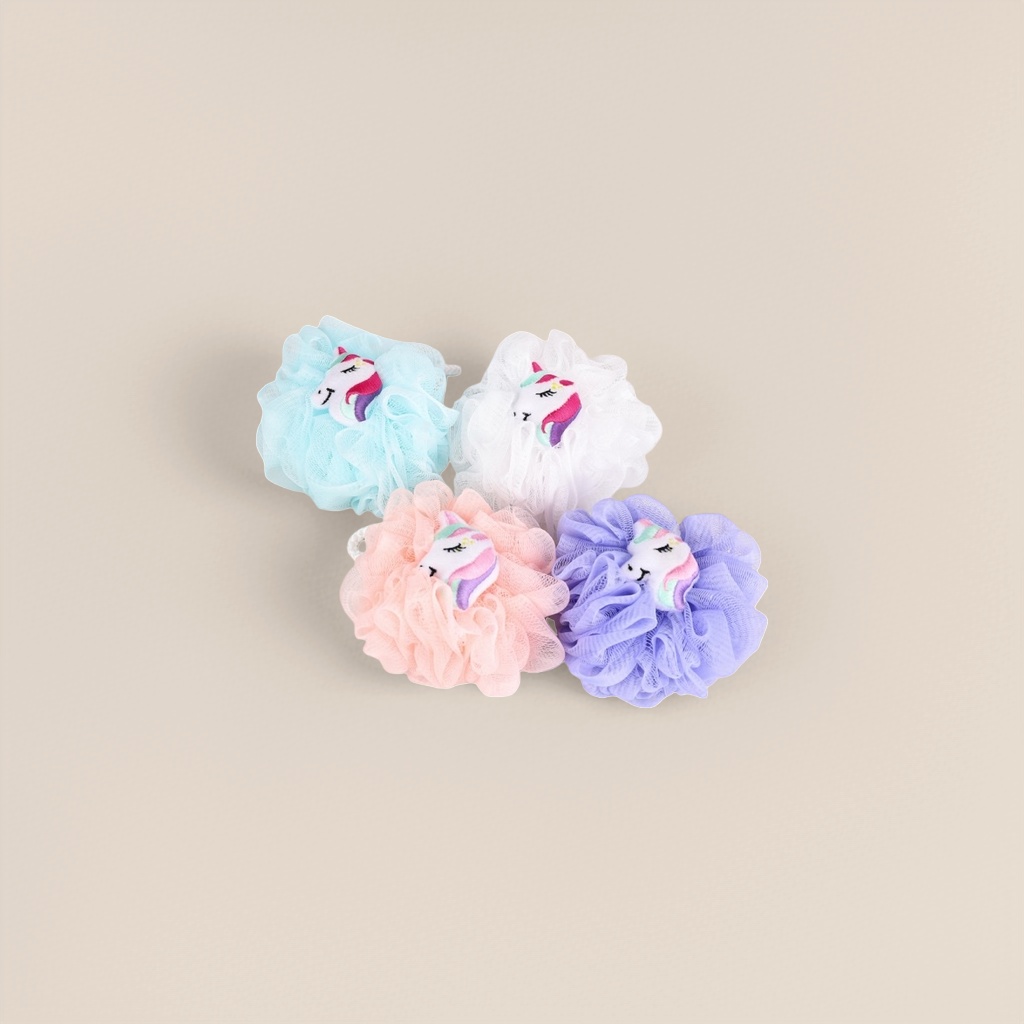 Colorful unicorn-shaped bath balls, children's fun foaming toys, soft, skin-friendly and degradable details Picture