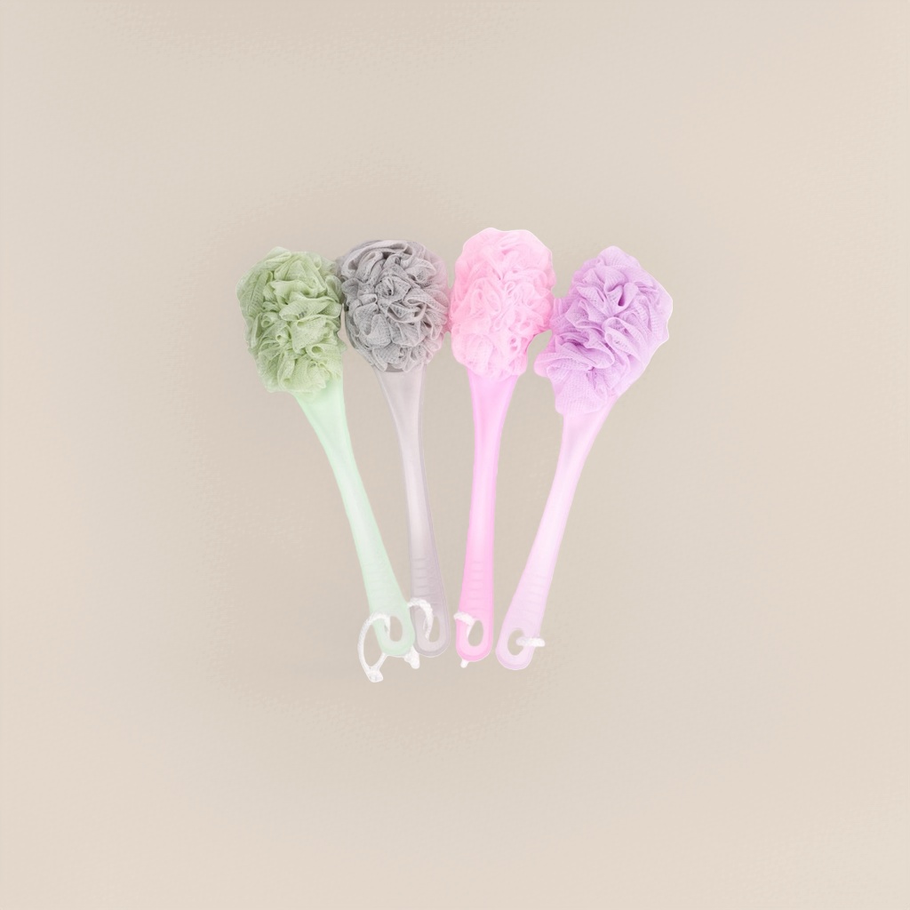 Colorful bath ball brush is a multi-functional bathing and cleaning tool. The soft silicone bath ball comes with a brush handle Application Scenario