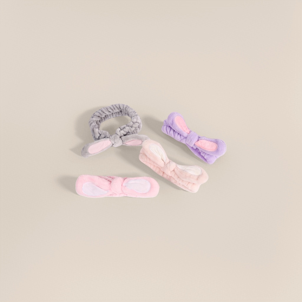 Colorful rabbit ear headband, plush and cute girl headwear, wide edge elastic, no hair pinching Application Scenario
