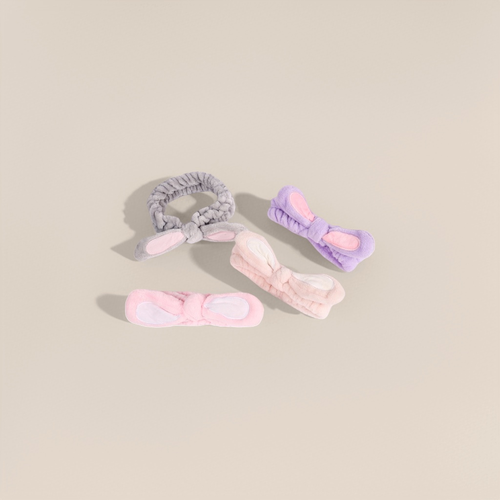 Colorful rabbit ear headband, plush and cute girl headwear, wide edge elastic, no hair pinching details Picture