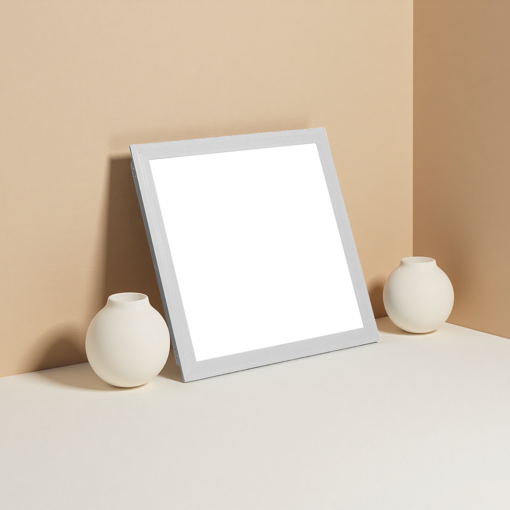 White square light panel ceiling lamp, simple and modern LED lighting for living room and bedroom