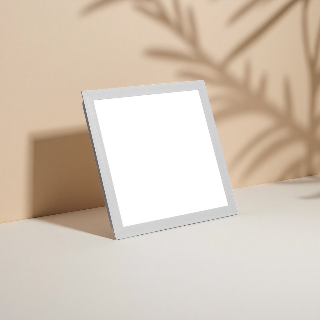 White square light panel ceiling lamp, simple and modern LED lighting for living room and bedroom details Picture