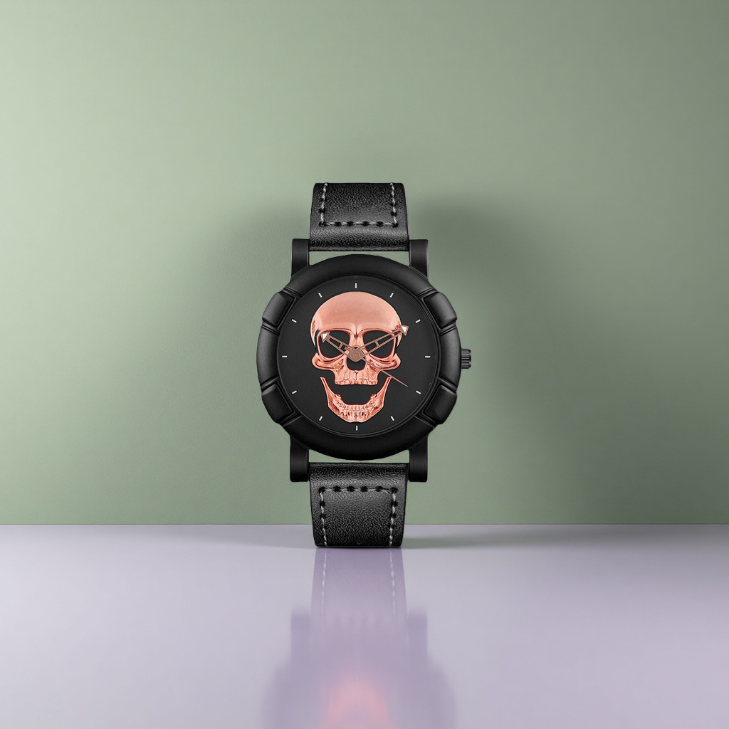 Black case skull dial mechanical watch for men, trendy and personalized wristwatch Application Scenario