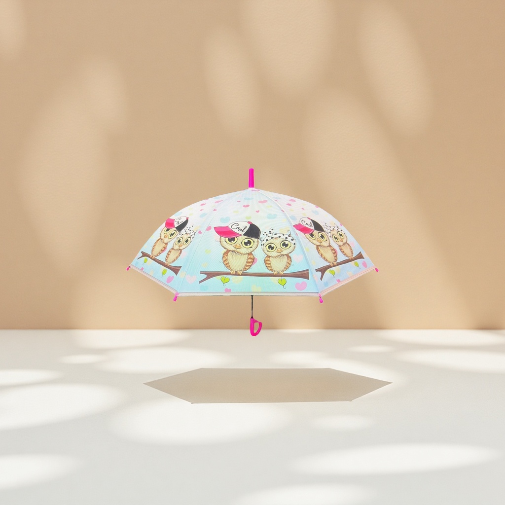 Colorful owl pattern all-weather umbrella, waterproof, sun-proof, lightweight and foldable